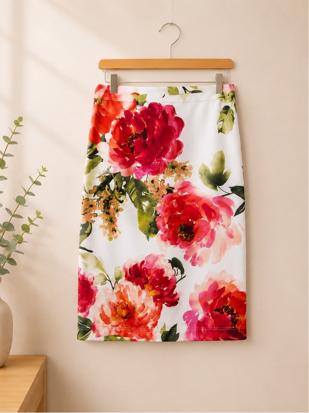 Again Multicolor Floral Pencil Skirt Size S NWOT